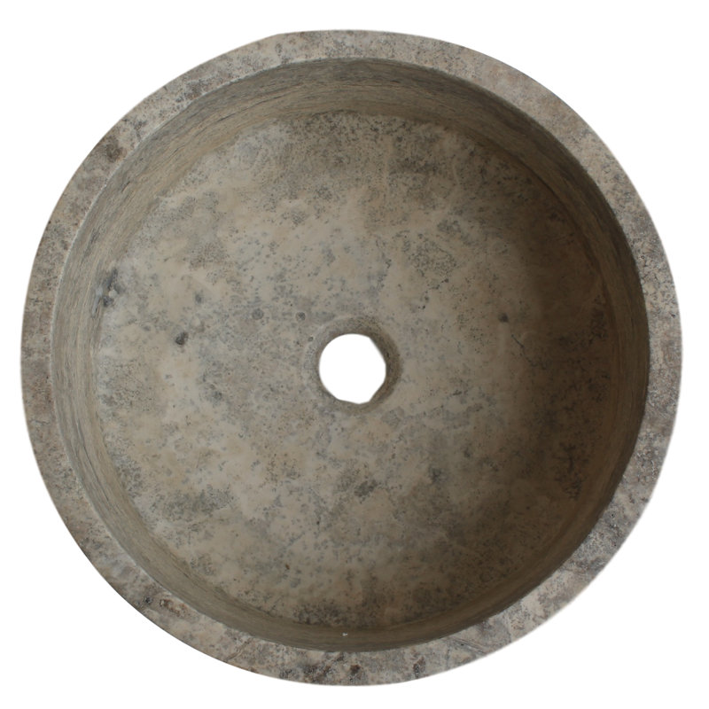 TashMart 16'' Stone Circular Bathroom Sink, Antico