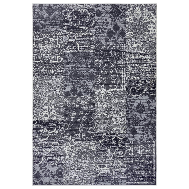 Grey/Cream Area Rug, Rectangular 200 x 290cm