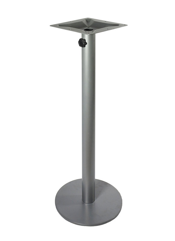Margate Silver Powder-Coated Bar Height Round Table Base