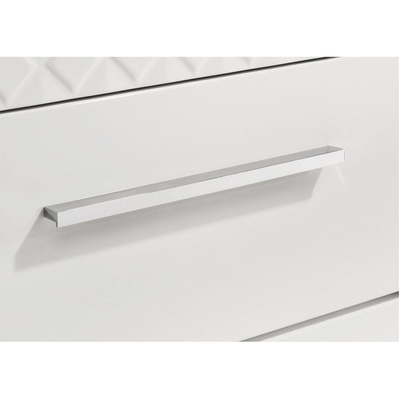 Commode 6 tiroirs ultrabrillante, Blanc brillant