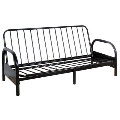 Structure de futon ajustable en métal noir pour créer un espace de vie élégant