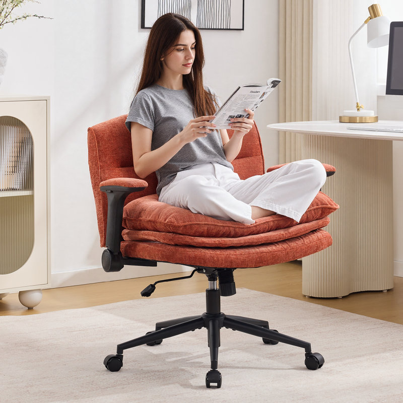 34.2" Wide Office Chairs, Orange