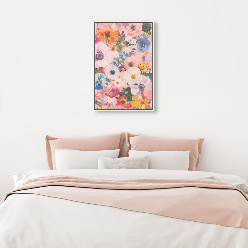 Oliver Gal Photobloom Two Floral and Botanical - Diamond Dust Framed Canvas Art, White, 24" H x 16" W