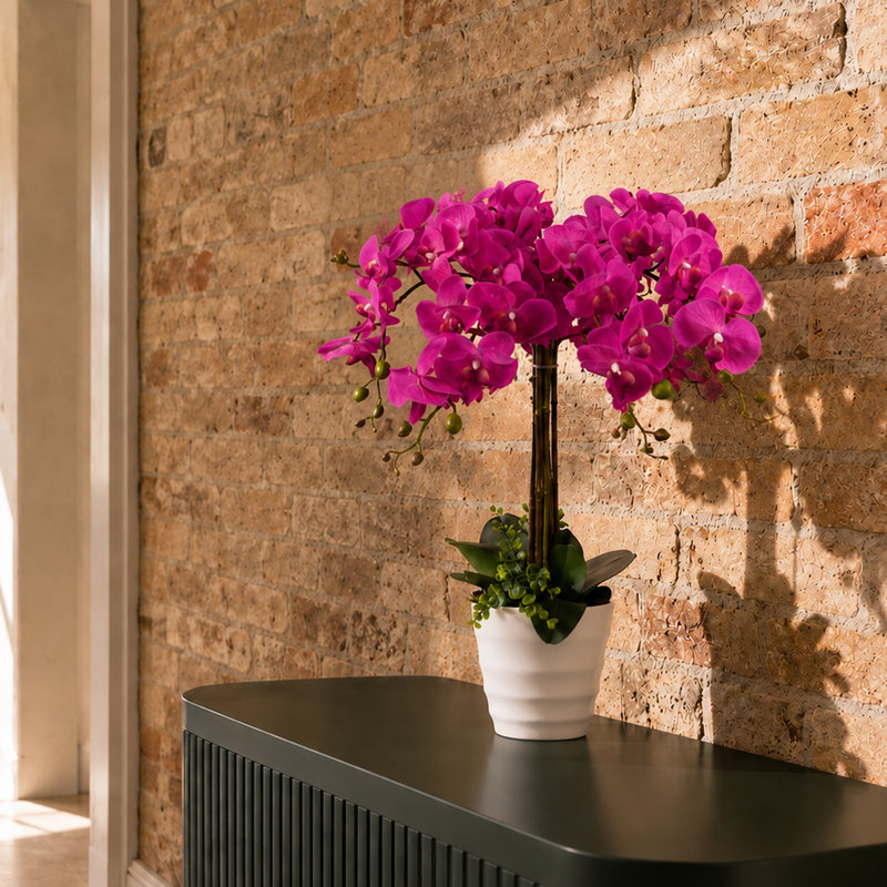 Plastic, Silk Artificial Arrangement in Planter