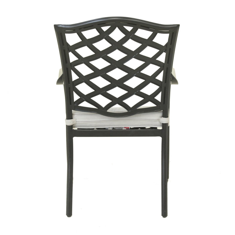 Chaise de patio Annecorinne, Argent argent, Espresso brun