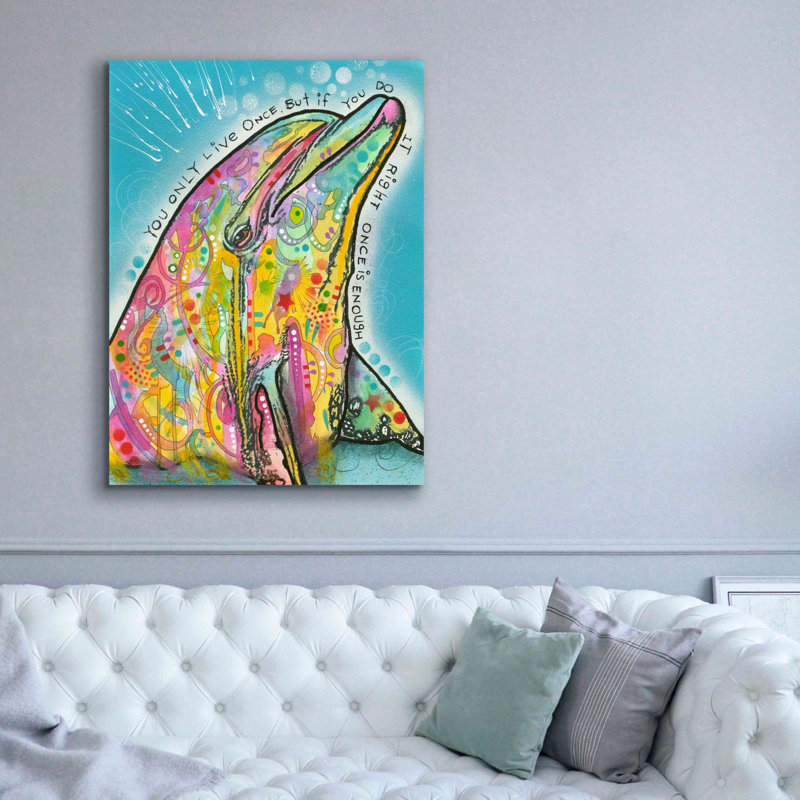 'Dolphin' by Dean Russo, Canvas Wall Art, 54" H x 40" W x 1.5" D