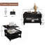 Table basse à plateau relevable de 47,24 po, assemblage sans outil, conception en bois massif avec texture cannelée et pieds romains-563846213-784332438