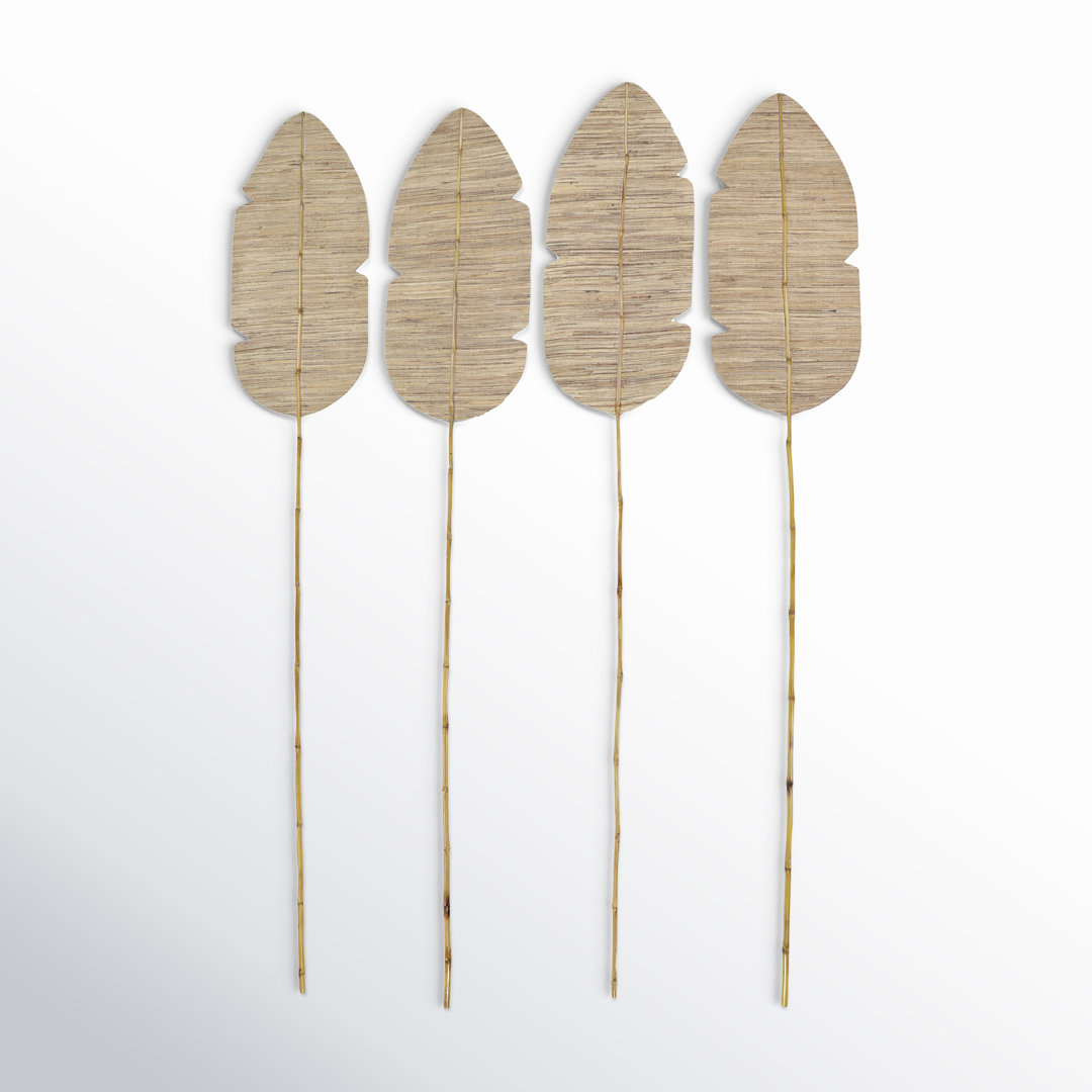 Cyrus Palm Leaf and Decorative Fan Vase Fillers Sculpture (Set of 4) Joss & Main