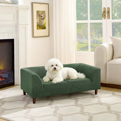 Canapé pour animaux de compagnie avec dossier et accoudoirs, canapé pour animaux de compagnie rectangulaire moderne convenant aux petits et moyens chiens, canapé pour chien confortable à coussin souple