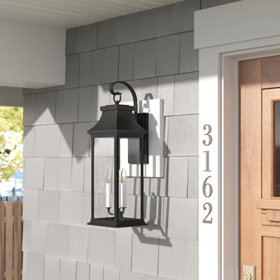 Lanterne murale d'extérieur noire H 3 po Sona
