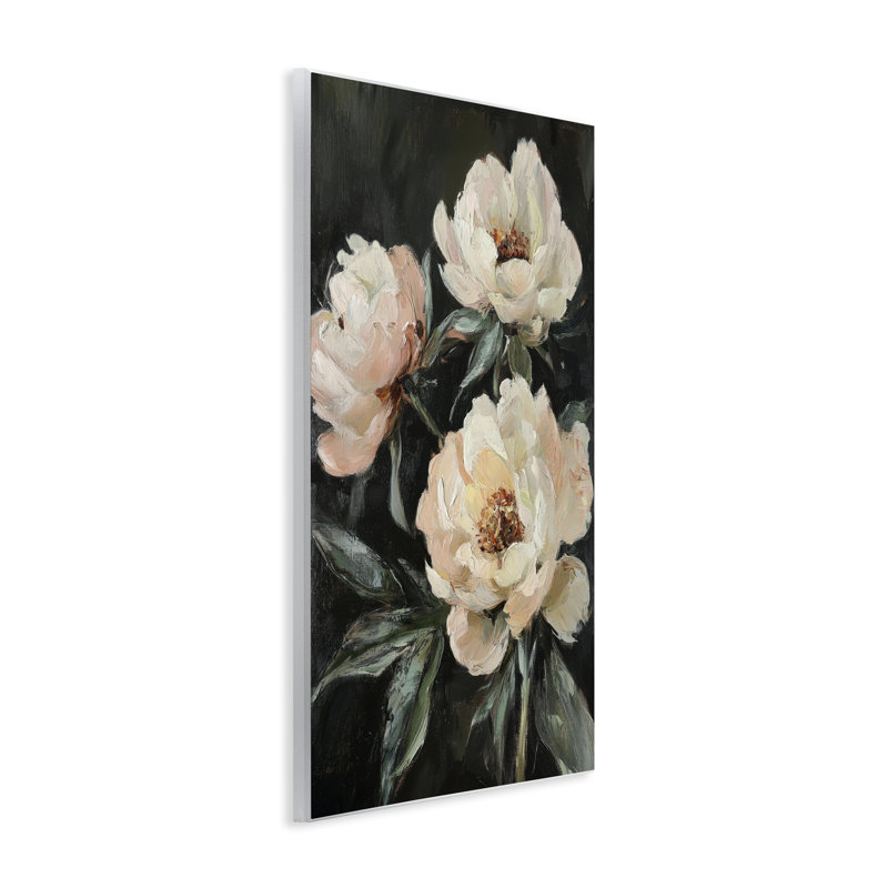 Roses, peinture florale sur plaque murale, conception par Petal Prints Design, H 19 po x l 13 po