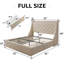 Structure de lit double Einhomn avec 4 tiroirs de rangement, structure de lit plateforme tapissier avec ports Type-C et USB, tête de lit à oreilles, beige