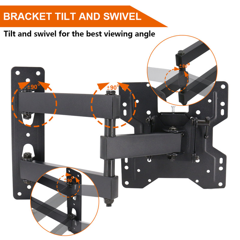 Ailee-May Black Wall Mount for 14"-50" Screens Holds up to 40 kg.