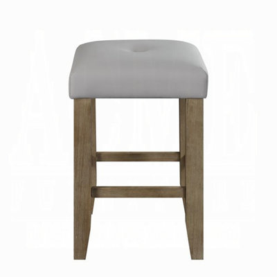 Tabourets gris et chêne à hauteur de comptoir (ensemble de 2)