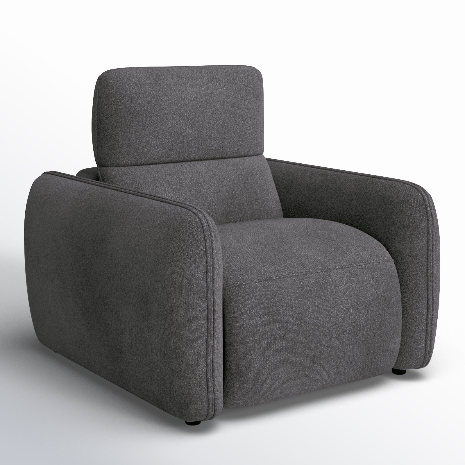 Pompeo Upholstered Recliner Armchair, Elite Charcoal Gray Boucle