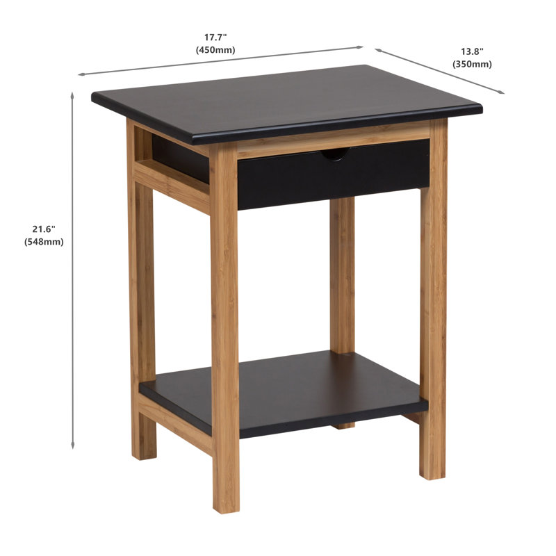 Alfie-Thomas End Table with Storage, Black