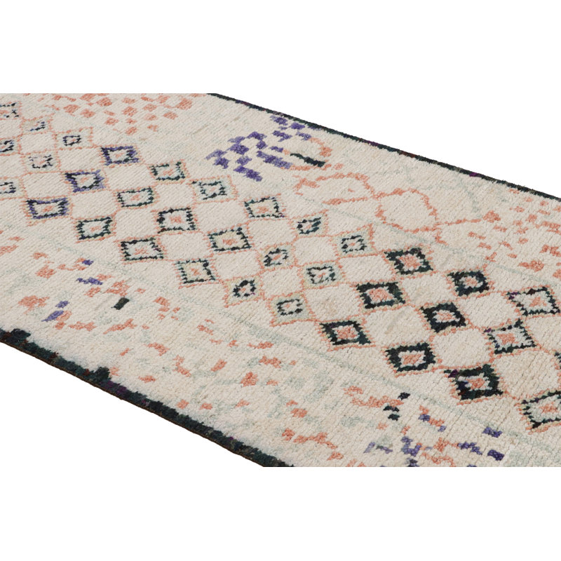 Moroccan Hand Knotted Area Rug, Runner 3' x 12'