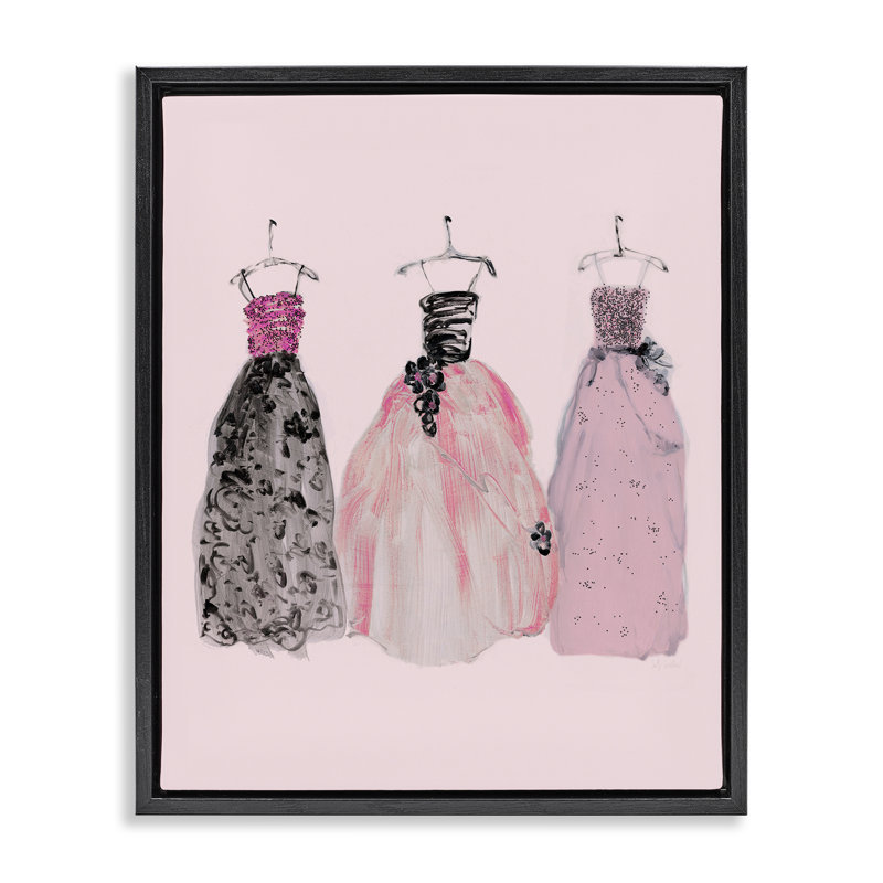 Cadre flottant tendance Glam Gowns, design par Sally Swatland, Cadre flottant noir de jais, H 21 po x l 17 po