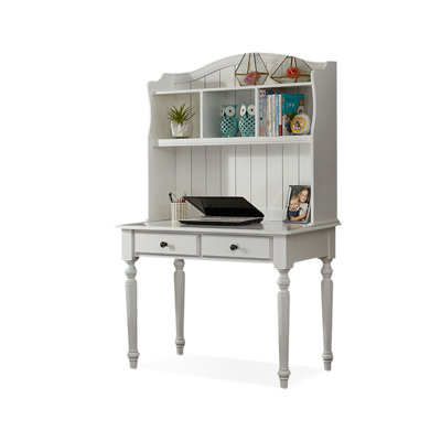 White Rectangular Solid Wood desk