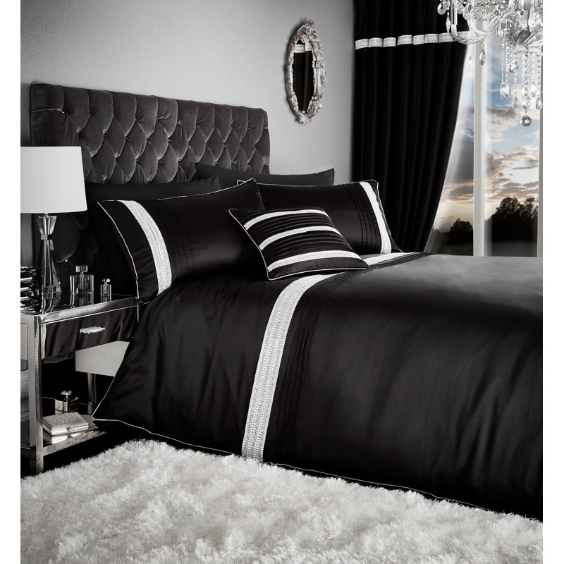 Glamourous Diamante Bands Single Panel, Black