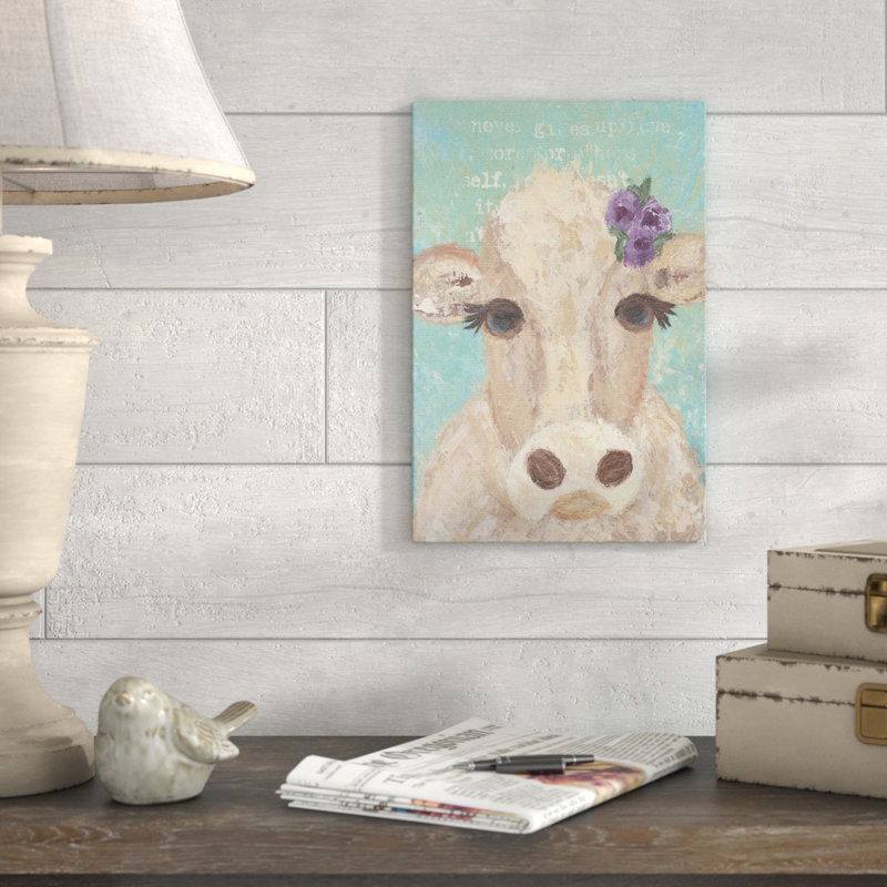 « cow peintre portrait », reproduction, H 20 po x l 16 po x P 1,5 po, Toile tendue