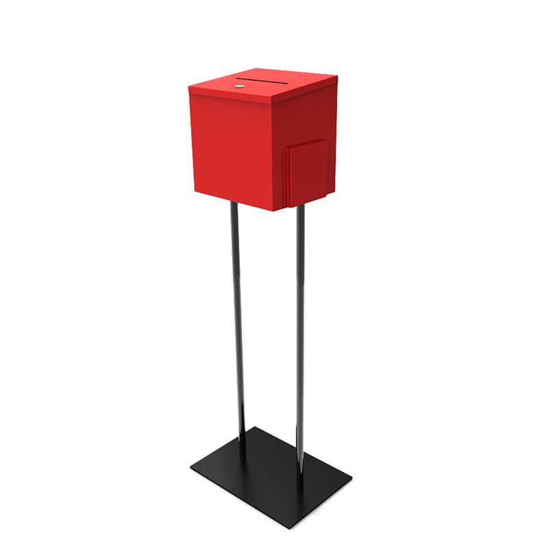 Boîte à idées en métal avec support, Rouge
