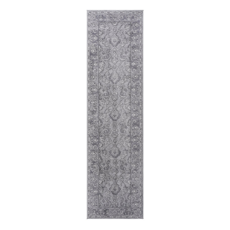 NAAR MARFI Collection 2X8 Grey / Oriental Runner Rug, Runner 2'2" x 8'