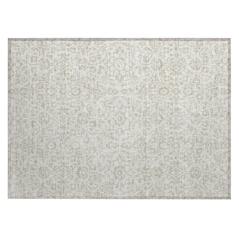 Tapis intérieur / extérieur ivoire 9 pi x 12 pi Condol ACN920 lavable à la machine 1 pi 8 po x 2 pi 6 po