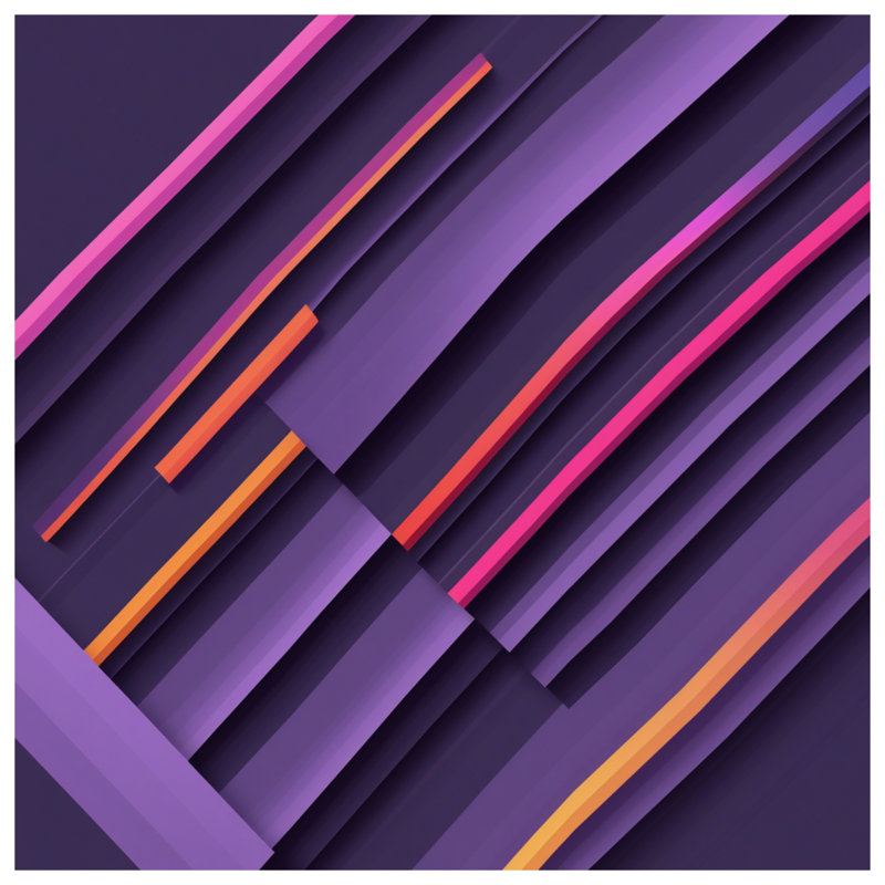 Édredon mauve, rose, orange et lignes, Simple extra long