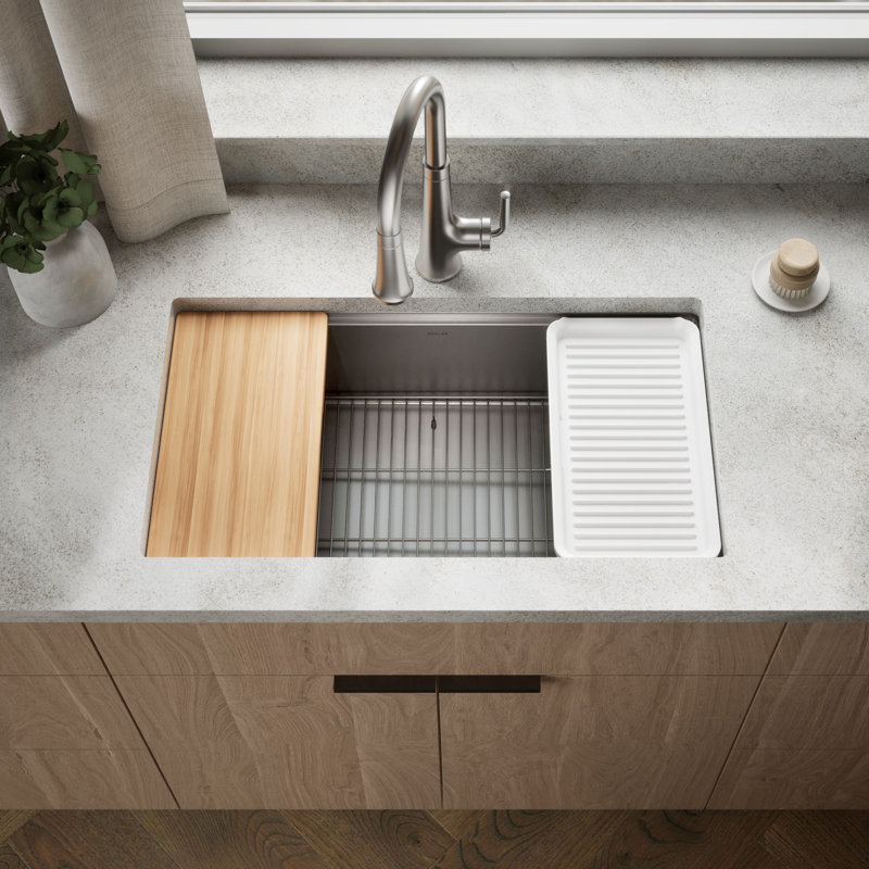 Strive 32 In. Undermount Single-Bowl Workstation Kitchen Sink