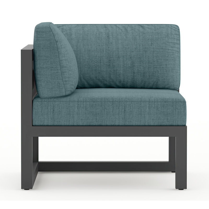 Avion Patio Chair with Sunbrella Cushions, Cast Lagoon Sunbrella® Plainweave, Slate