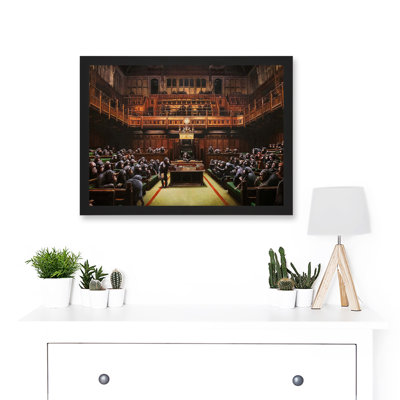 Banksy Devolved Parliament Chimps Apes Graffiti - Print