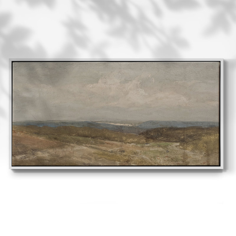 Série paysage - MCXV - Toile tendue avec châssis encadré - Prêt à être accroché, Blanc