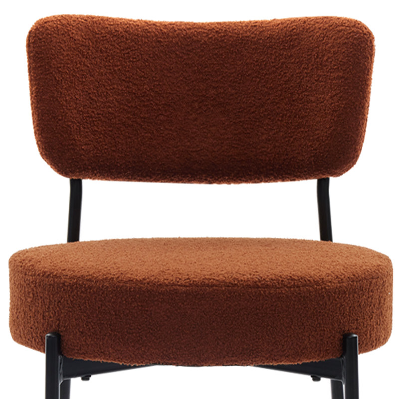 Modern Accent Chair, Upholstered Dining Chairs, Teddy Fabric Armless Dining Chair, Set with Backrest For Dining Room, Kitchen, Living Room