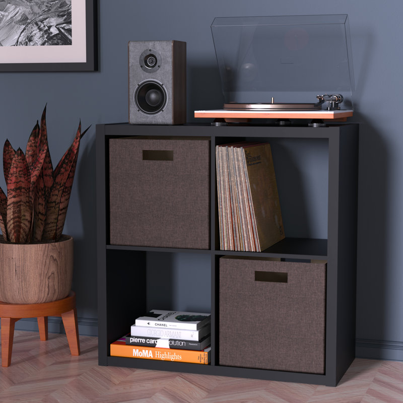 30" H x 30" W Decorative Cube Bookcase, Black