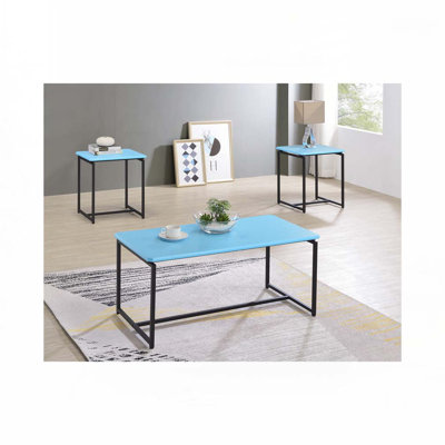 Kapp Coffee Table,3 Piece Coffee Table and End Table Set,Trestle Leg