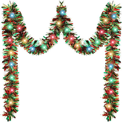 Ruban de Noël en laine avec lumières DEL suspendues pour décorer les décorations d'intérieur et d'extérieur