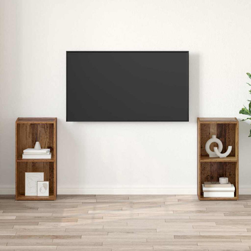 TV Cabinet Set 2 Pcs 72 X 35 X 36.5 Cm, Old Wood