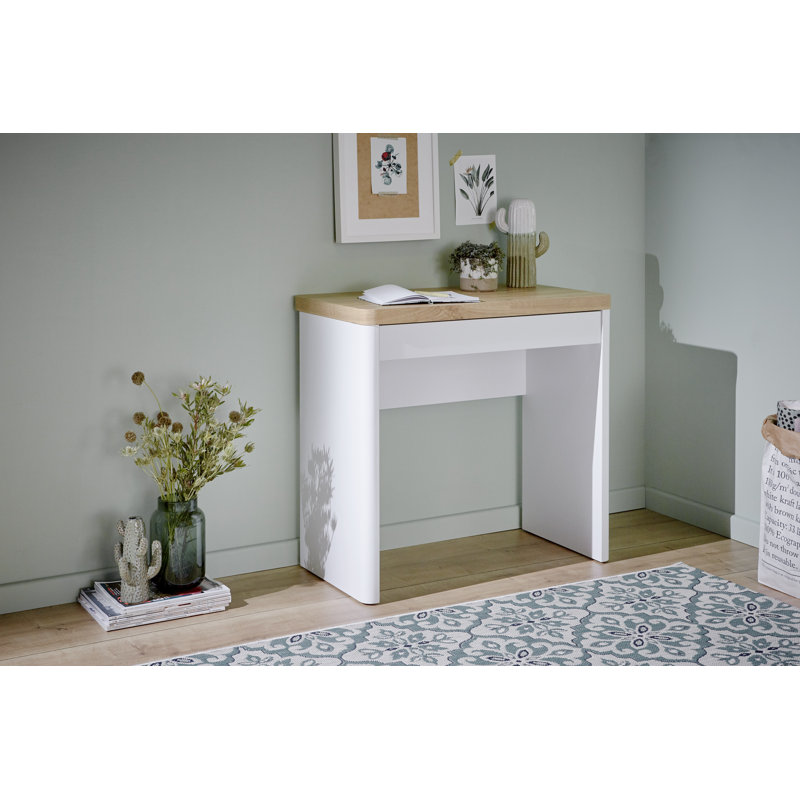 Libre 31,1" Writing Desk with Drawer , Oak/White