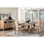 Chaises de salle à manger en chêne rustique (de 2), siège et dossier recouverts de tissu beige, échelle en bois 2 pièces en chêne, structure