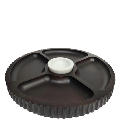 Round Chip & Dip Serving Board