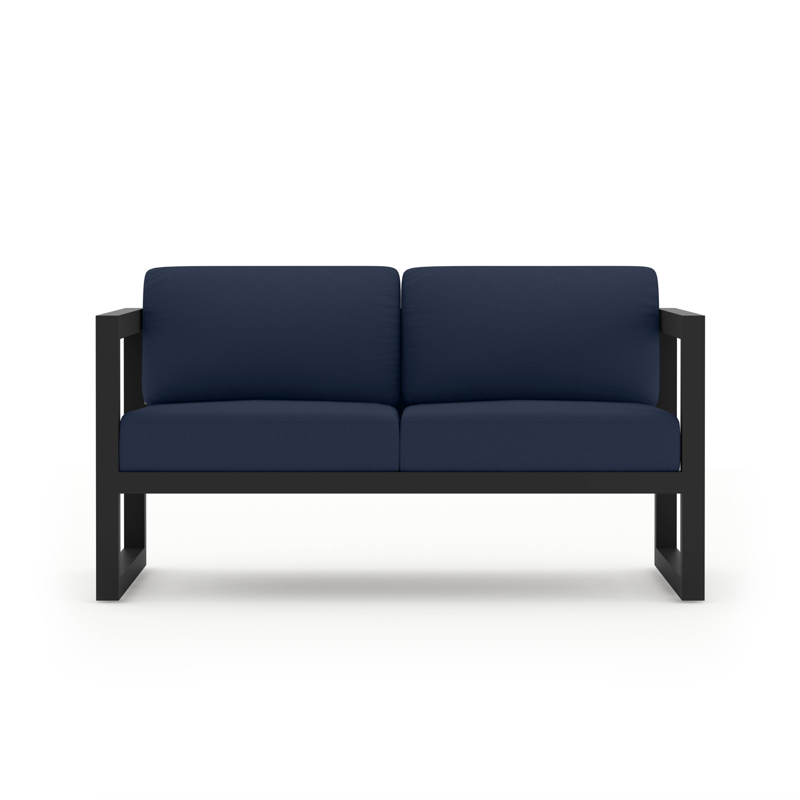 Smith 58" Sunbrella® Patio Sectional Set, Spectrum Indigo, Black