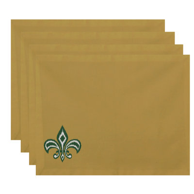 Bessie Fleur de Lis Ikat Print 4 Piece Placemat Set