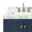 Ariel Cambridge 36 In. Left Offset Vanity With 2 In. Carrara Marble Countertop-105903792-105903795