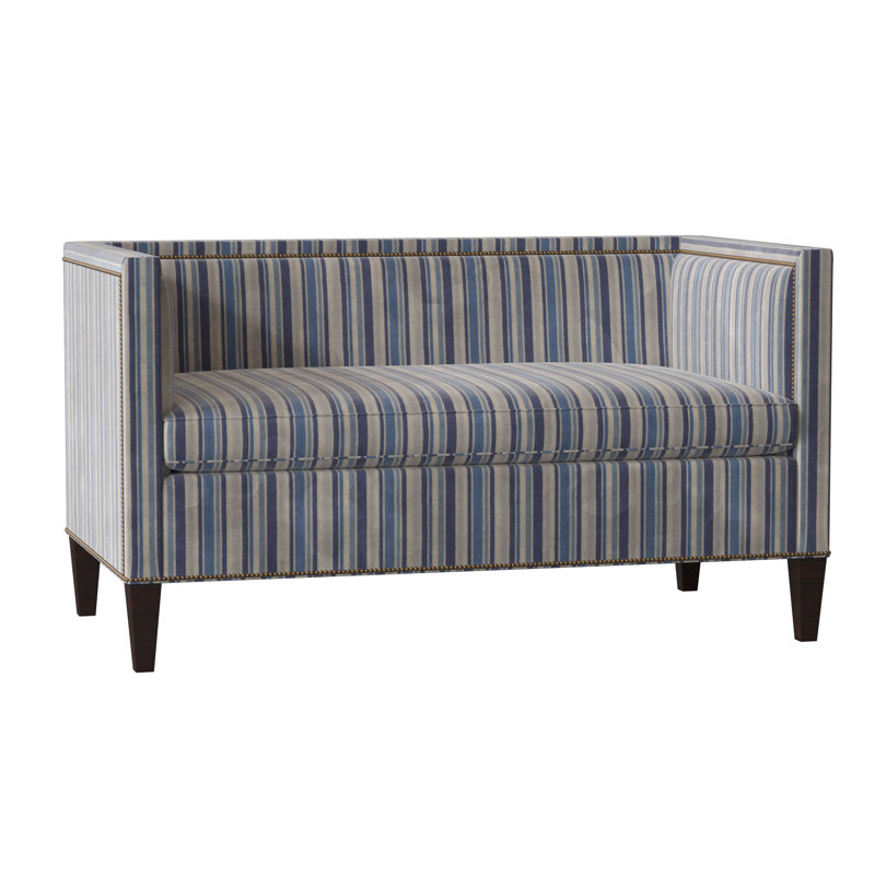 Hamilton Settee, Torino Seaglass, Black Walnut, French Natural