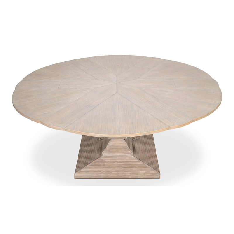 Kelso Equestrian Round Oak Pedestal Dining Table, 30"H x 66"L x 66"W, Moonskin