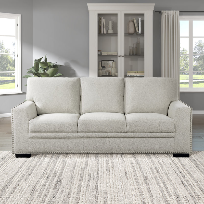 Canapé en chenille de 84 po Denaux, Chenille beige