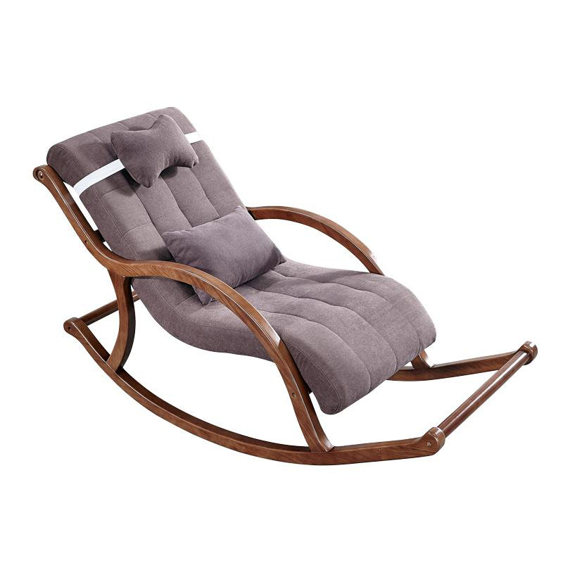Chaise berçante en bois massif, Café noir