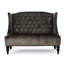 Fauteuil à oreilles en velours gris de style moderne, à boutons, 2 sièges, l 51,49 po x P 33,66 po, H 37,45 po