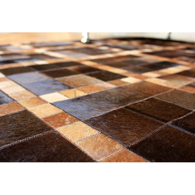 Mckinney Geometric Cowhide Area Rug, Rectangle 240 x 300cm